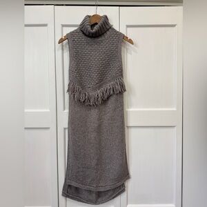 Nomad by Anthropologie Morgan Carper Vesper Turtleneck Fringe Tunic Size XS